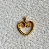 23k and 18k gold Swedish handmade heart pendant - early 20th century era