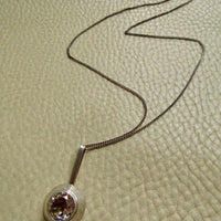 Vintage Swedish Rock Crystal Pendant Necklace Sterling Silver – 20 Inch Length