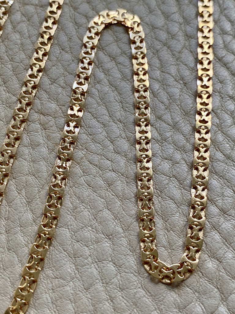 1982 Swedish Lacey 18k Gold I-link necklace - 31.5 inch length