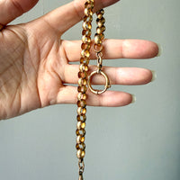 1903 Swedish Antique 18k Gold Chubby Rolo Chain Necklace with Bolt Clasp – 11.25 inches