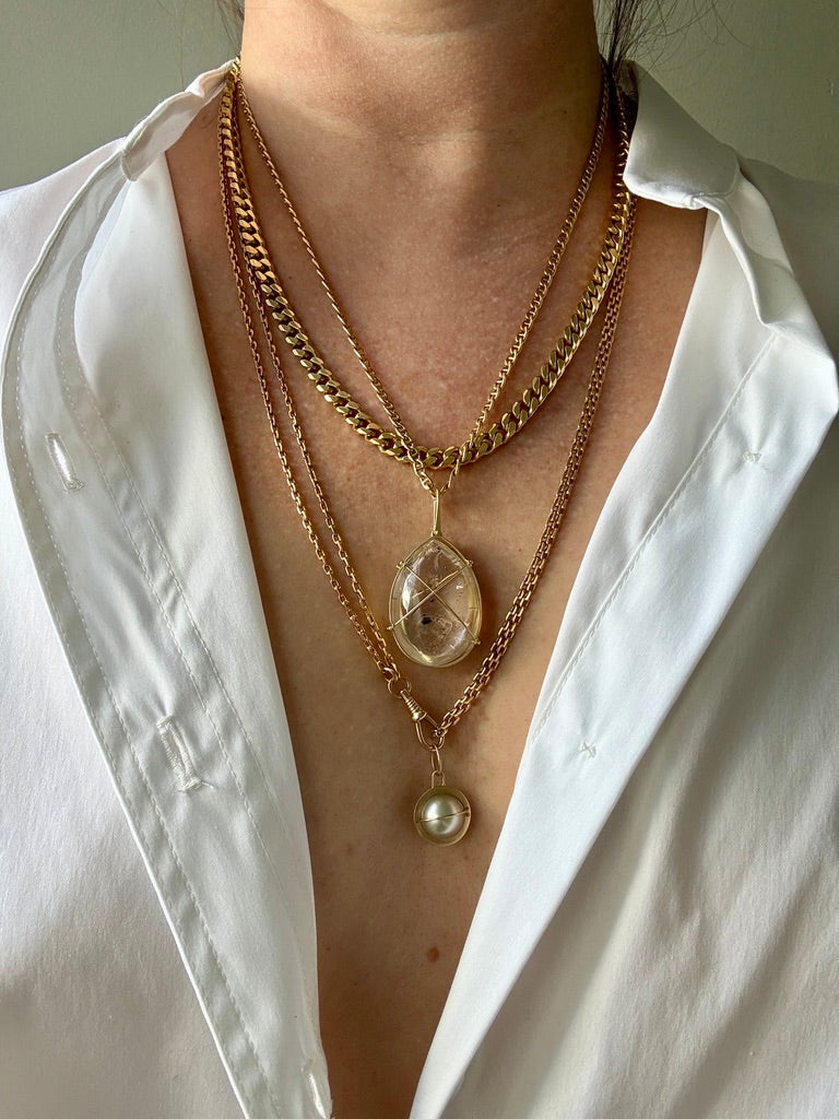1960s era 18k Gold Vintage Mariner Link Chain Necklace - 20 inch length