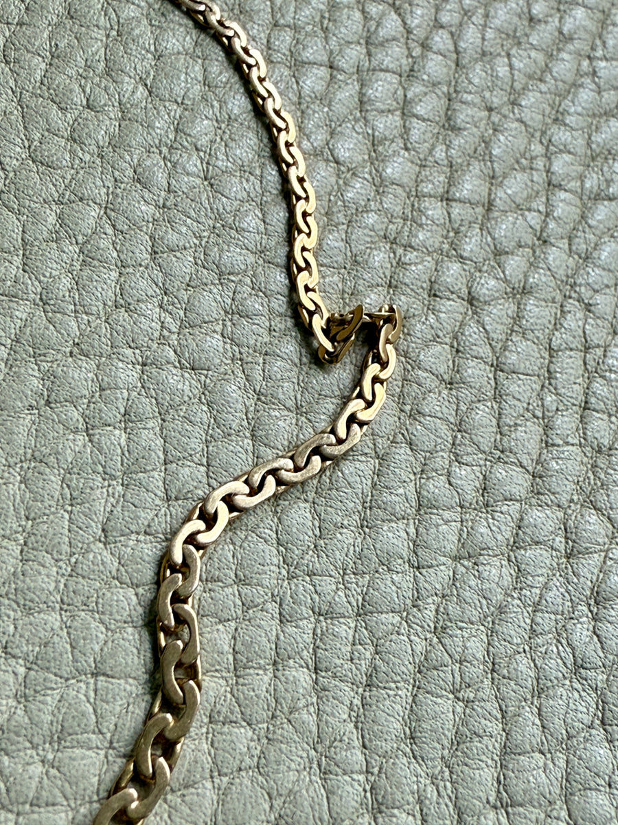 Vintage 18k gold Virola Link Necklace - Graduated width - 17.4 inch length