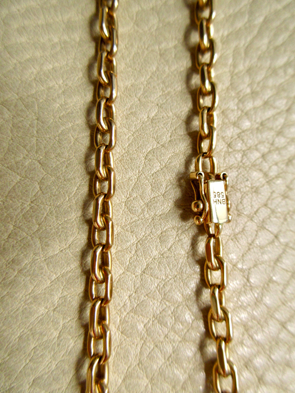 Chunky Vintage Danish 14k Gold Biker Chain Necklace – 23 Inch Length