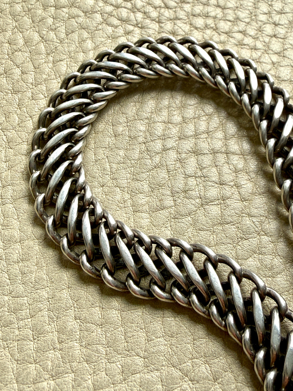 Silver 19th Century Dutch Figure-8 Pocket Watch Chain with Large Bolt Clasp - 12.7 inch length