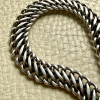Silver 19th Century Dutch Figure-8 Pocket Watch Chain with Large Bolt Clasp - 12.7 inch length