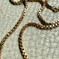 Danish Vintage 14k Gold Box Link Chain Necklace signed SV. C – 16.5 Inches