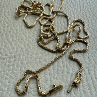 Antique Byzantine Link Necklace in 14k gold - Excellent 35.75” long length!