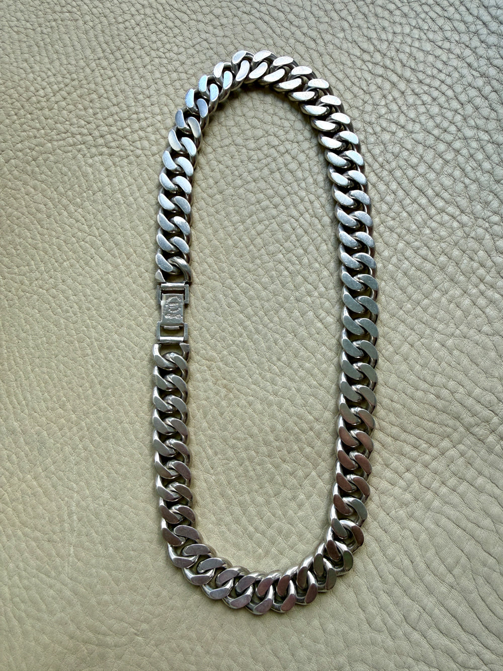 158 gram Vintage Colombian Solid Silver Curb Link Chain Necklace – 18 Inch Length