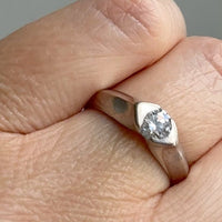 1928 Vintage 23k yellow gold and 18k white gold ring with 0.51 carat diamond - size 8
