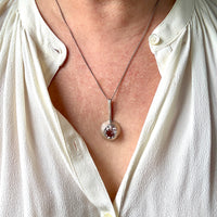 Vintage Swedish Rock Crystal Pendant Necklace Sterling Silver – 20 Inch Length