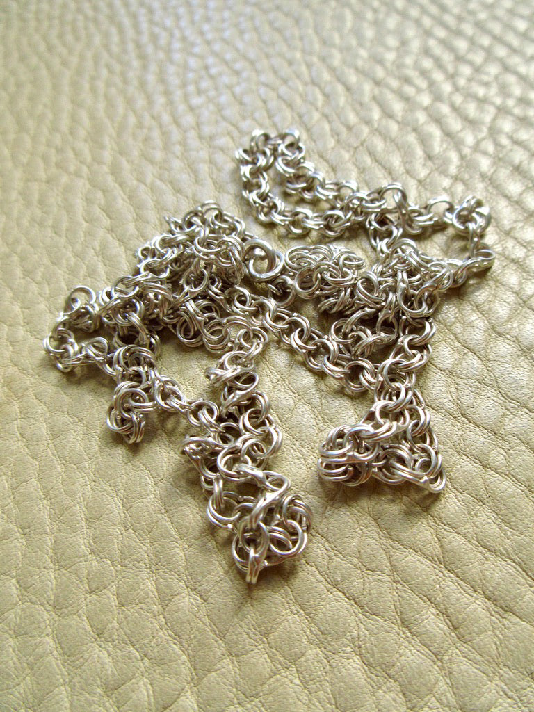 Vintage Double Link Necklace Sterling Silver – 28" Length