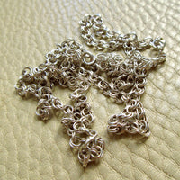 Vintage Double Link Necklace Sterling Silver – 28" Length