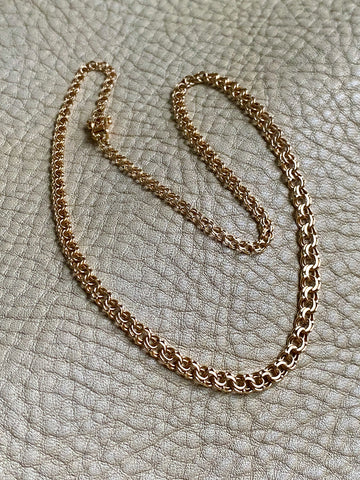 Vintage Double-link necklace - Solid 18k gold - Made in Kungsör, Sweden - 17.3 inch length