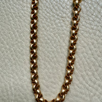Chubby! 18k Gold Rolo Link Necklace with Large Bolt Clasp - 17.8 inch length