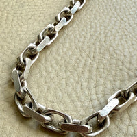 Vintage Sterling Silver Chunky Biker Link Chain Necklace – 22 Inch Length