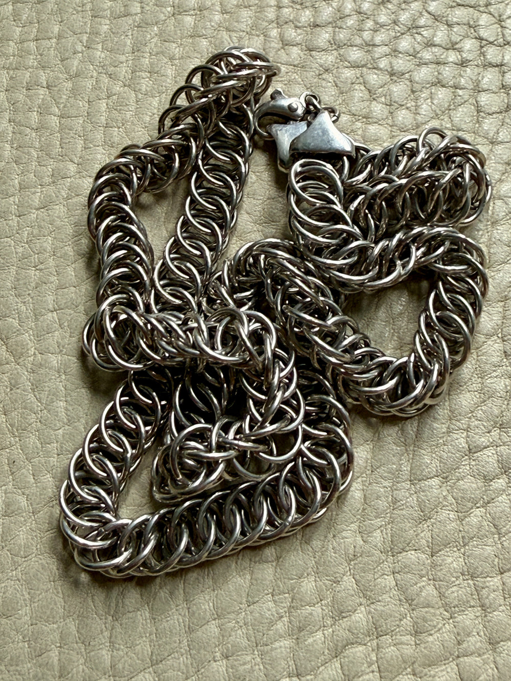 Vintage Sterling Silver Spiral Link Chain Necklace – 19.9 Inch length