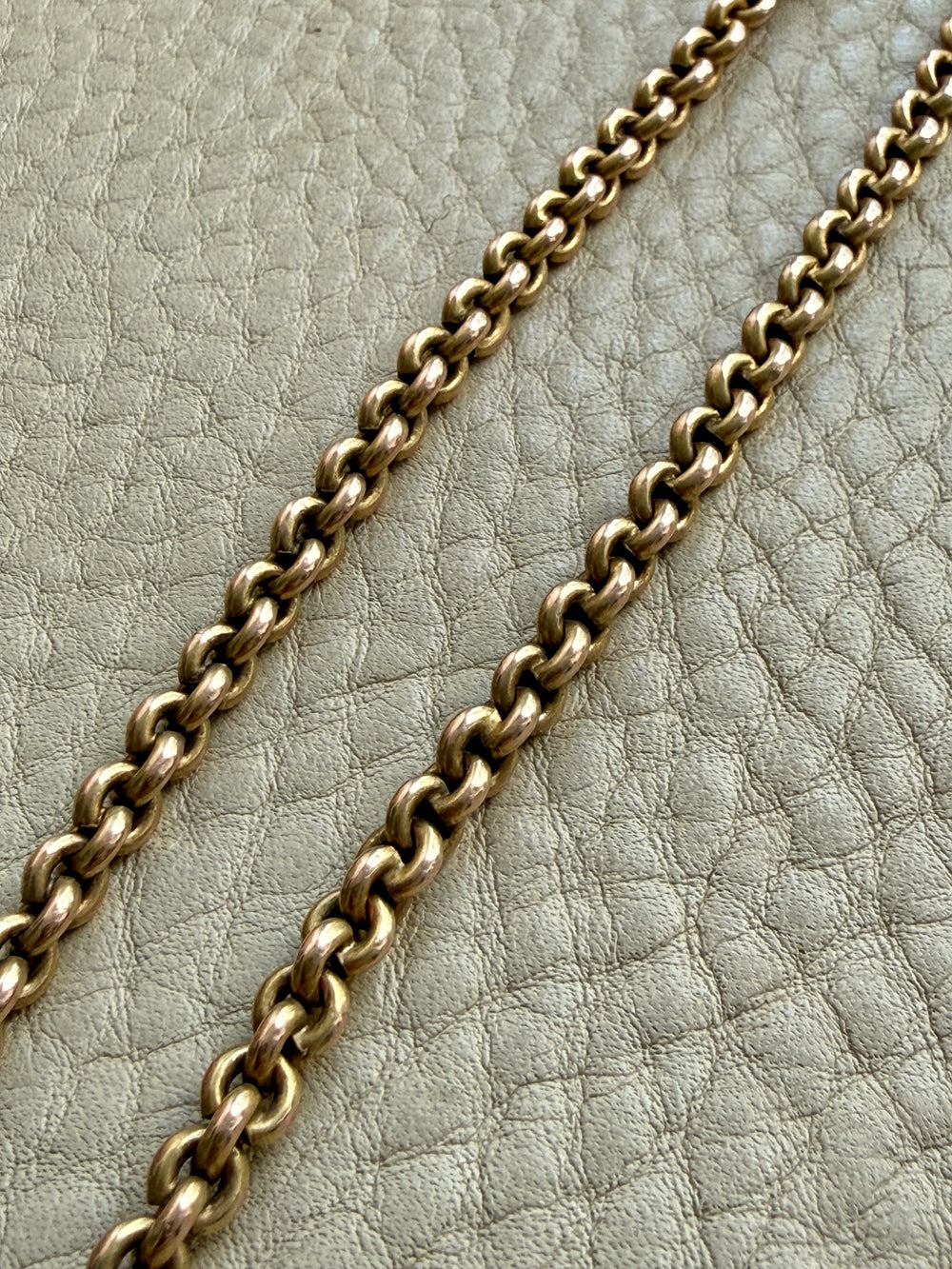 Antique 9k Gold Cable Link Necklace with Barrel Clasp - 17.5 inch length
