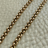 Antique 9k Gold Cable Link Necklace with Barrel Clasp - 17.5 inch length