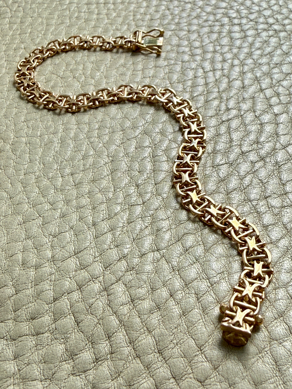 1964 Star link with bars - Bracelet in 18k gold - 7.5 inch length