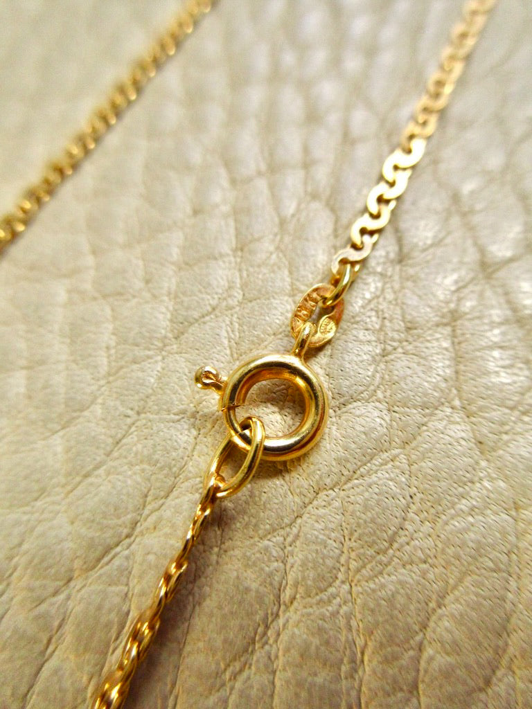 Skinny Vintage Swedish Virola Link Necklace 18k Gold – 19.7 Inch Length