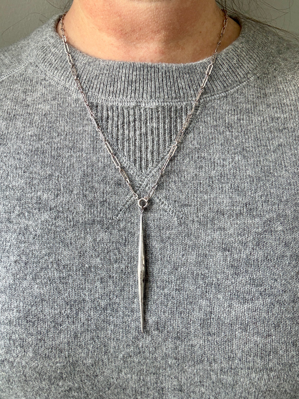 Dutch Antique Silver Pendant - Sewing Tool - 3.2 inch length