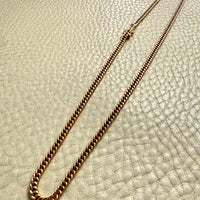 Signed Vintage Tight Curb Link Necklace 18k Gold – 18.5 Inch Length