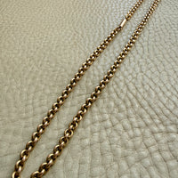 Antique 9k Gold Cable Link Necklace with Barrel Clasp - 17.5 inch length