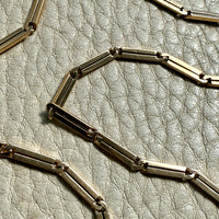 18k Gold Bar-Link Watch Chain Necklace with Dog Clip - 17 inch length