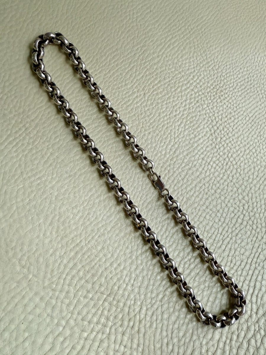QUITE A ROLO! Chubby 91 gram Silver Rolo Link Necklace with - 19.9 inch length