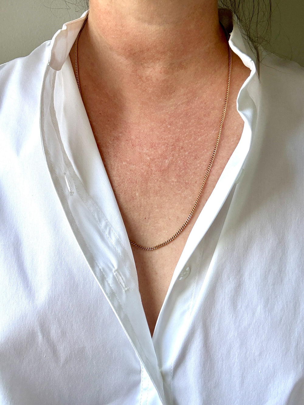 Vintage Swedish 18k Gold Curb Link Necklace – 24.5 Inch Length