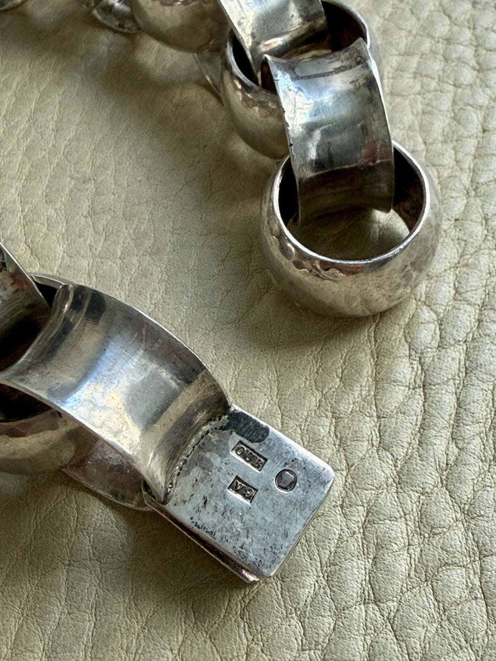 WOW Chunky! 1971 Vintage Swedish Sterling Silver Rolo Link Bracelet 107g – 6.5 inch interior circumference