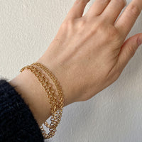 1962 Slender x-link bracelet in 18k gold - Vintage from Stockholm, Sweden - 7.5 inch length