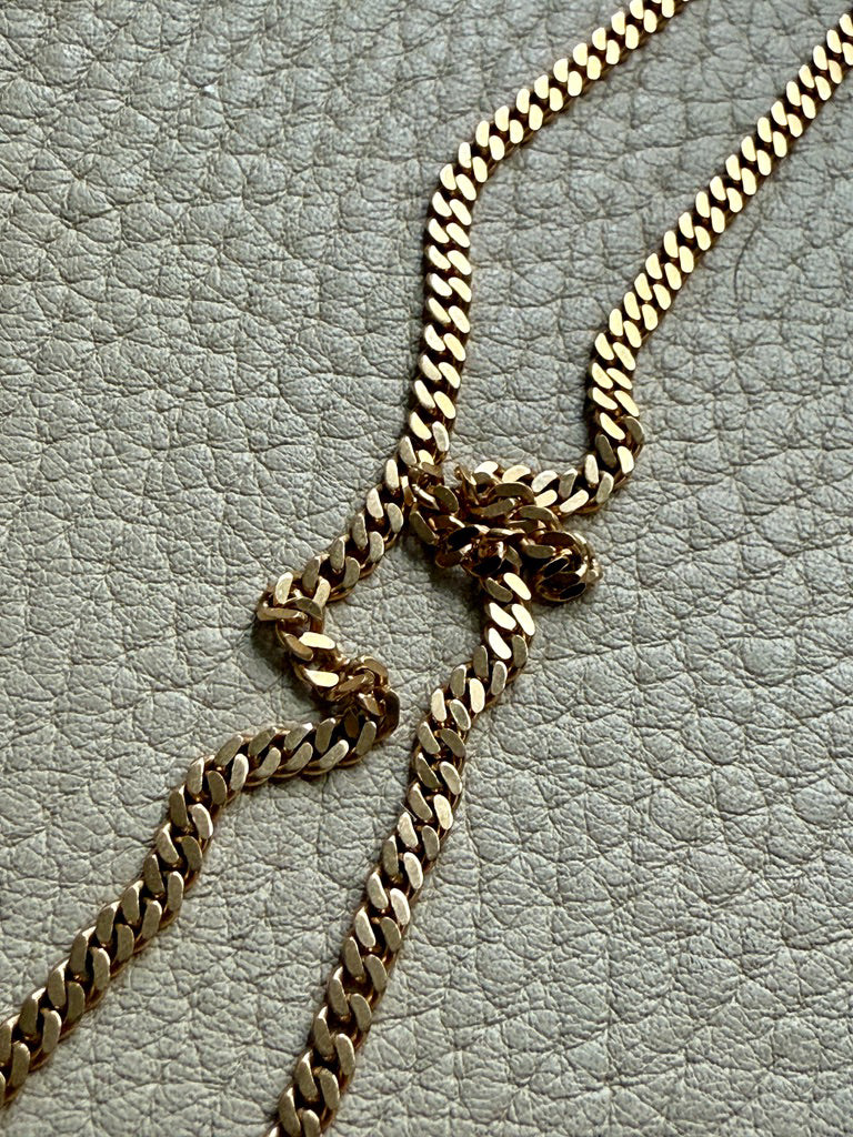 Vintage 18k gold pressed curb link necklace - 17.75 inch length