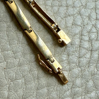 Vintage Slinky 18k Gold Bar Link Bracelet - 7.5 inch length