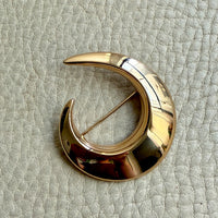 Vintage Danish Bent Gabrielsen for Hans Hansen Modernist Brooch 14k Gold - Curl
