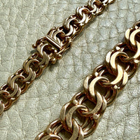 1969 Swedish 18k Gold necklace - 50g Graduated double link chain - 16.6 inch length