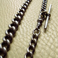 1863 Antique UK Sterling Silver Curb Link Watch Chain – 15.2 Inch Length