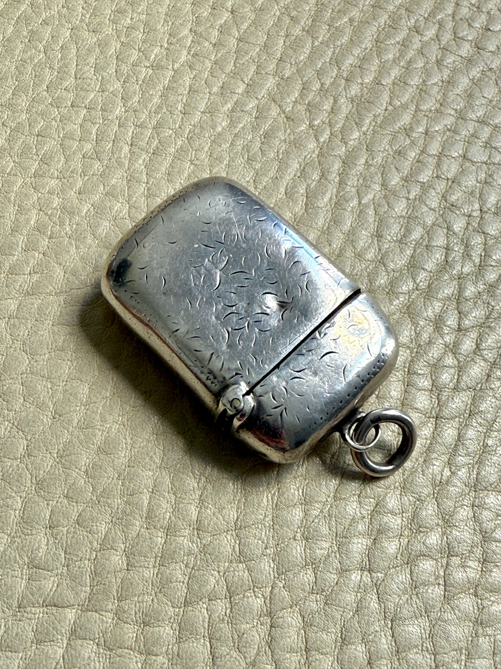 European Antique Silver Pendant - Match / Vesta Case - 3.5 inch length