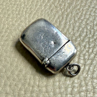 European Antique Silver Pendant - Match / Vesta Case - 3.5 inch length