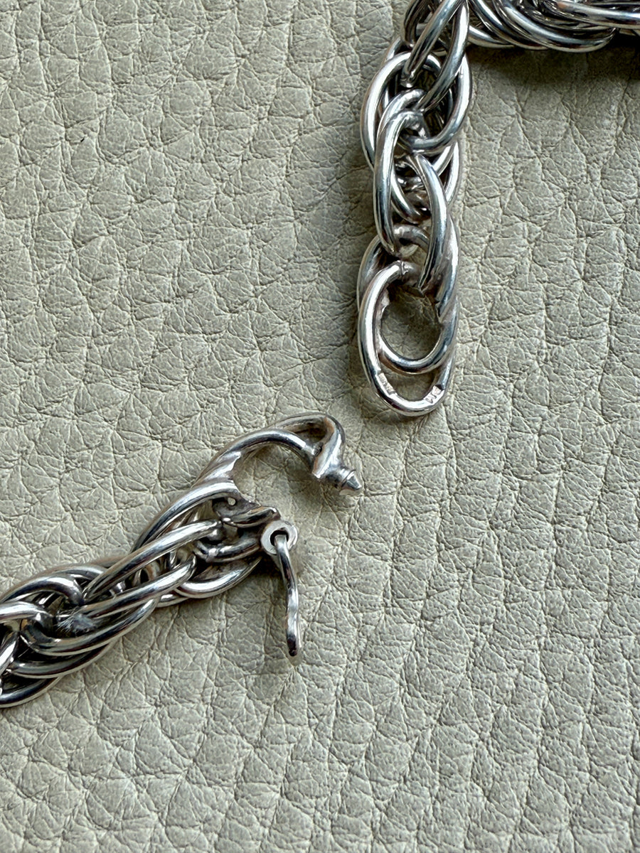 1976 Birmingham Sterling Silver Spiral Link Necklace - 19.75 inch length