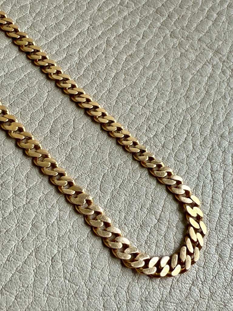 1923-1965 Swedish 18k gold pressed curb link necklace, graduated width - 17.3 inch length