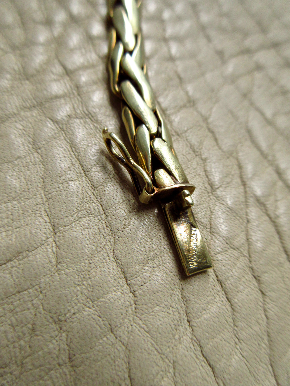 Vintage 14k Gold Smooth Braided Half Round Necklace - 18.5 inch