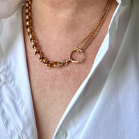 1903 Swedish Antique 18k Gold Chubby Rolo Chain Necklace with Bolt Clasp – 11.25 inches