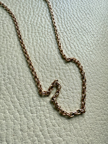 Foxtail Link Chain Necklace in 18k Solid Gold - 25.75 inch length