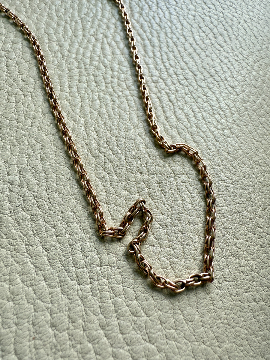 Foxtail Link Chain Necklace in 18k Solid Gold - 25.75 inch length