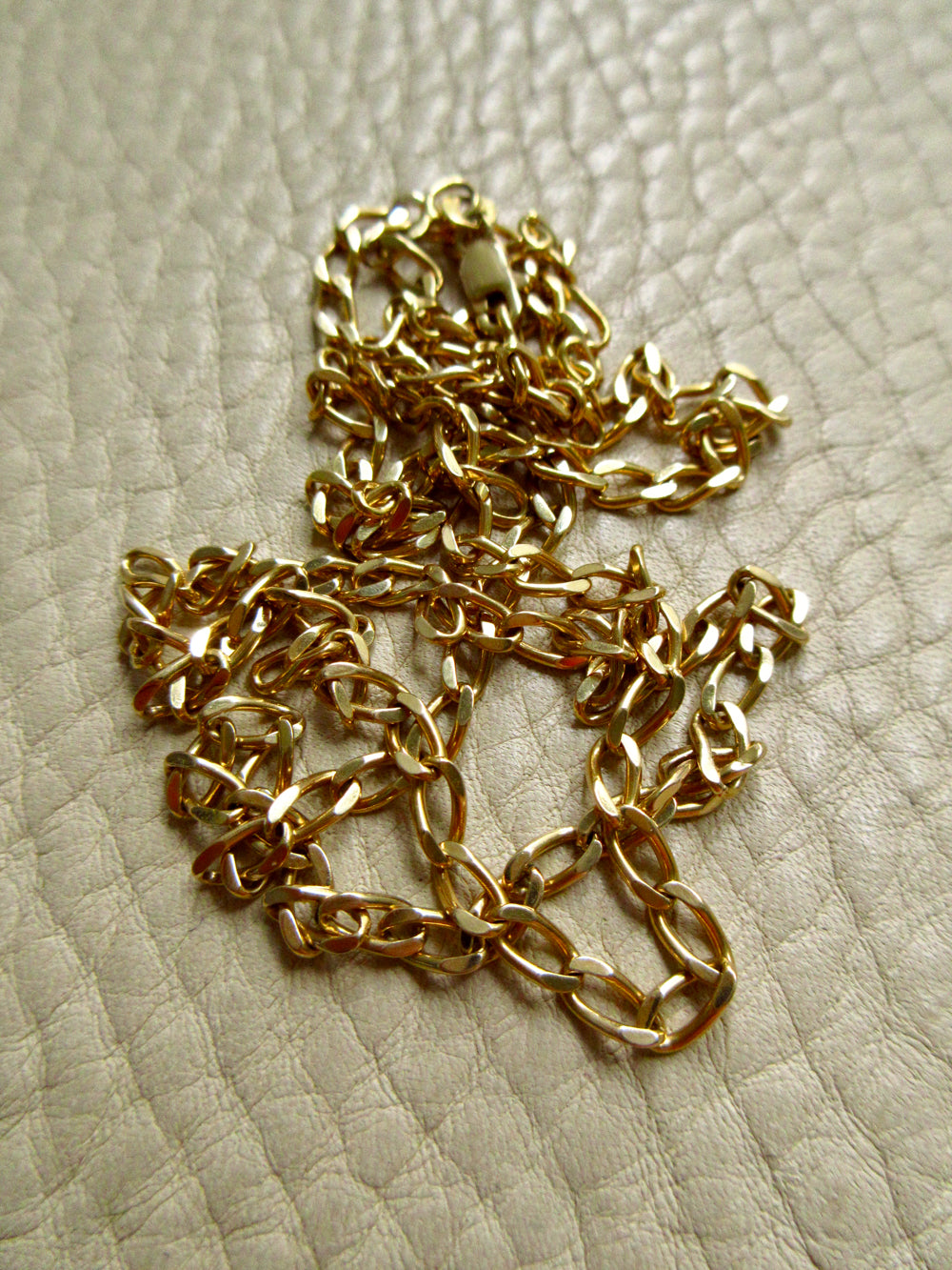 Vintage Italian Open Curb Link Chain 18k Gold – 26.5 Inch Length