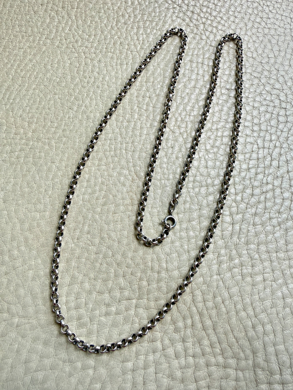 Vintage Silver Rolo Link Necklace- 23.6 inch length