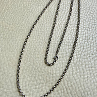 Vintage Silver Rolo Link Necklace- 23.6 inch length