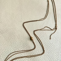 Victorian Era Antique 18k Gold Longuard Belcher Link Chain with Slider & Dog Clip - 33 inch doubled necklace length