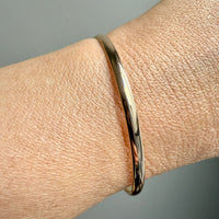 1975 Swedish Vintage 18k Gold Circular Solid Bangle - 7.8 inch interior circumference